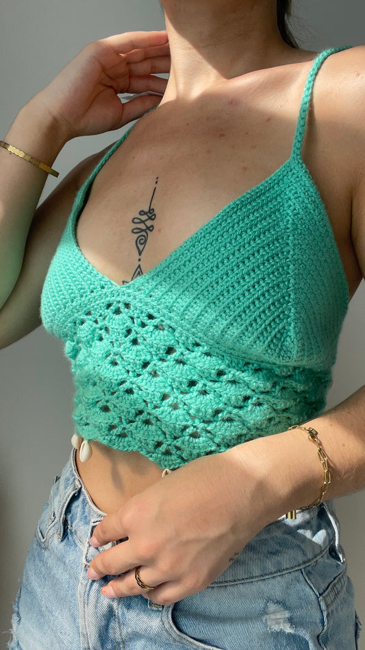 Top crochet turquoise