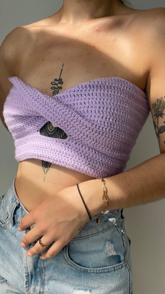 Top crochet lilas